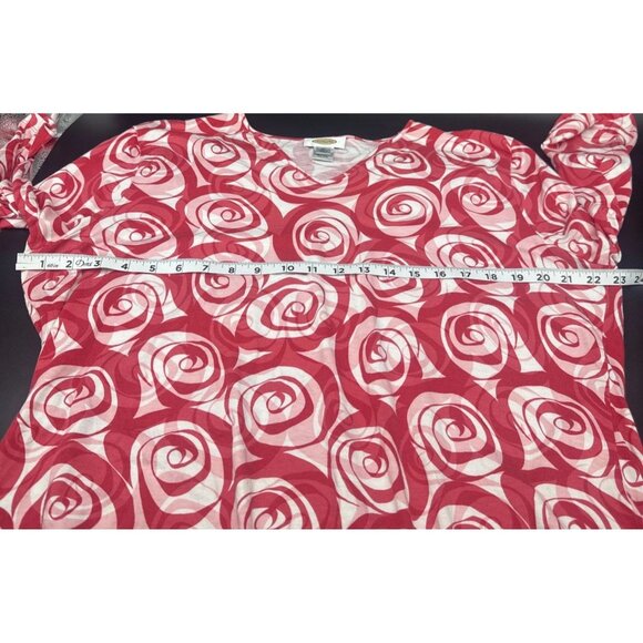Talbots Women’s Swirl Print 3/4 Sleeve V Neck Knit Pullover Blouse Top Sz XL - Picture 7 of 8
